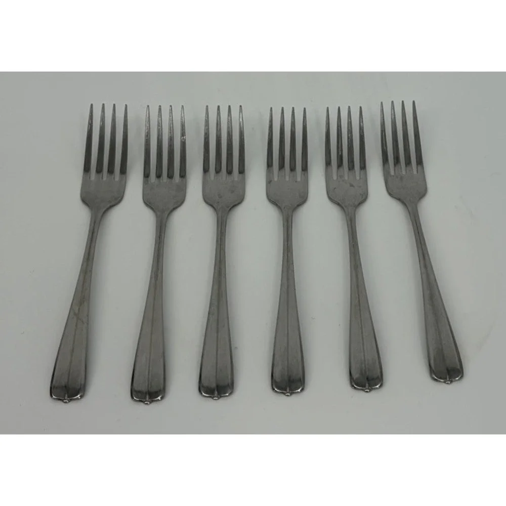 Oneida USA Gala Impulse Dinner Forks Set of 6 Stainless Flatware 7 3/8